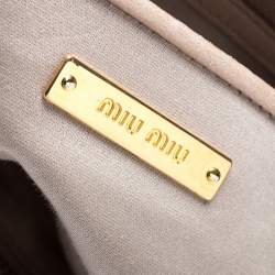 Miu Miu Beige Metalasse Leather Covertible Tote