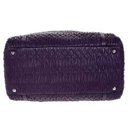 Pre Owned  Miu Miu Purple Matelasse Leather Tote 