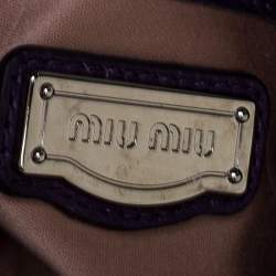 Pre Owned  Miu Miu Purple Matelasse Leather Tote 