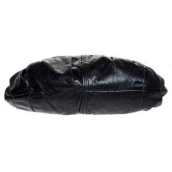 Pre Owned Miu Miu Navy Blue Leather Gathered Hobo