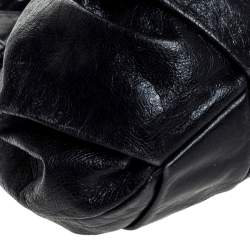 Pre Owned Miu Miu Navy Blue Leather Gathered Hobo