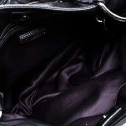 Pre Owned Miu Miu Navy Blue Leather Gathered Hobo