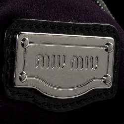 Pre Owned Miu Miu Navy Blue Leather Gathered Hobo