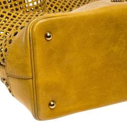 Miu Miu Mustard Cut Out Leather Hobo