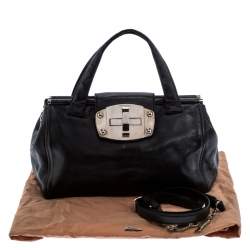 مملوكة مسبقًا Miu Miu Black Leather Turnlock Tote