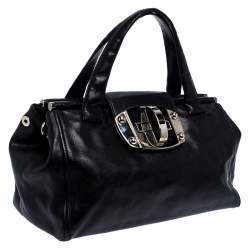 مملوكة مسبقًا Miu Miu Black Leather Turnlock Tote