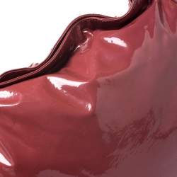 Pre Owned Jimmy Choo Light Burgundy/Purple Patent Leather and Python Trim Handle Sky Hobo