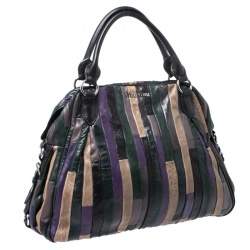 Pre Owned Miu Miu Multicolor Patchwork Leather Satchel