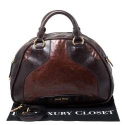 Miu Miu Brown Leather Bowler Bag
