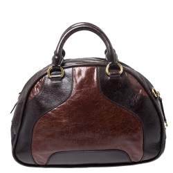 Miu Miu Brown Leather Bowler Bag