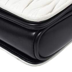 Pre Owned Miu Miu Black/White Matelasse Leather Small Club Shoulder Bag