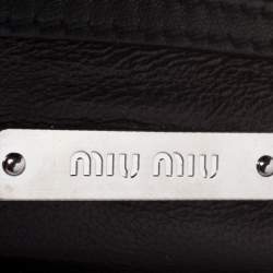 Pre Owned Miu Miu Black/White Matelasse Leather Small Club Shoulder Bag
