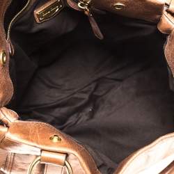 Pre Owned Miu Miu Brown Leather Bow Tote