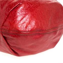 Miu Miu Red Leather Gathered Hobo