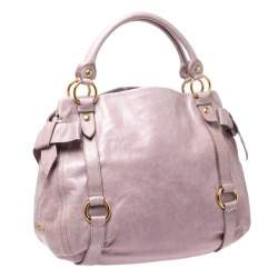 Miu Miu Pink Vitello Lux Leather Bow Satchel