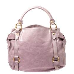 Miu Miu Pink Vitello Lux Leather Bow Satchel
