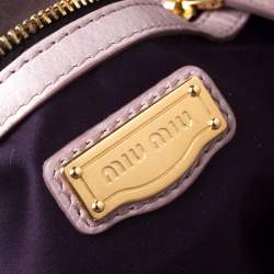 Miu Miu Pink Vitello Lux Leather Bow Satchel