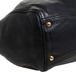 Miu Miu Black Leather Double Zip Large Tote