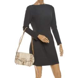 Pre Owned Miu Miu Beige Leather Shoudler Bag