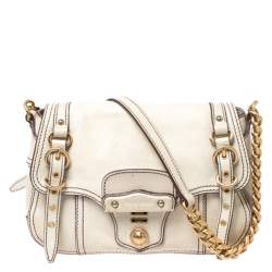 Pre Owned Miu Miu Beige Leather Shoudler Bag