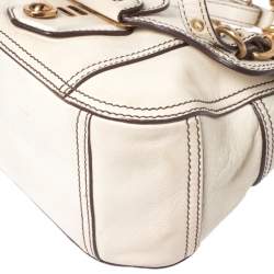 Pre Owned Miu Miu Beige Leather Shoudler Bag