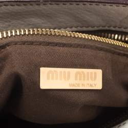 Pre Owned Miu Miu Beige Leather Shoudler Bag