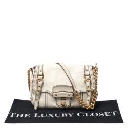 Pre Owned Miu Miu Beige Leather Shoudler Bag