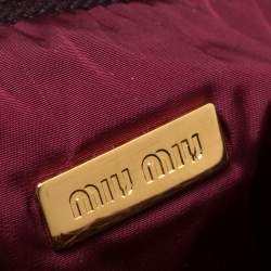 Pre Owned Miu Miu Burgundy Python Small Shoulder Bag