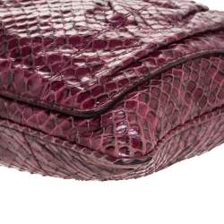Pre Owned Miu Miu Burgundy Python Small Shoulder Bag