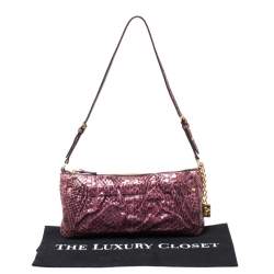 Miu Miu Burgundy Python Strap Clutch 