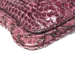Miu Miu Burgundy Python Strap Clutch 