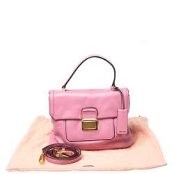 Miu Miu Pink Vitello Soft Leather Top Handle Bag