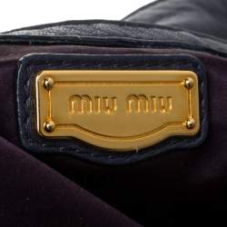 Miu Miu Blue Leather Studded Hobo