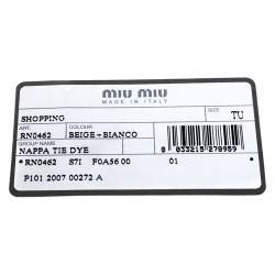 Pre Owned حقيبة يد ميو ميو تاي داي جلد بيج / كريمي