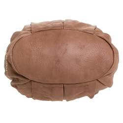 Pre Owned حقيبة يد ميو ميو تاي داي جلد بيج / كريمي