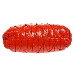 Miu Miu Coral Textured Patent Leather Tote 