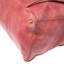 Pre Owned Miu Miu Coral Cracked Leather Satchel