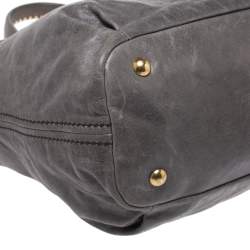 Miu Miu Grey Leather Charm Satchel