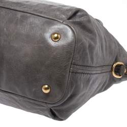 Miu Miu Grey Leather Charm Satchel