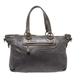 Miu Miu Grey Leather Charm Satchel