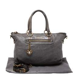 Miu Miu Grey Leather Charm Satchel