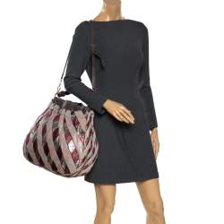 مملوكة مسبقًا حقيبة ميو ميو هيربكوين جلد باتشوورك متعددة الألوان