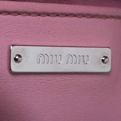 Pre Owned Miu Miu Pink Matelasse Leather Crossbody Bag