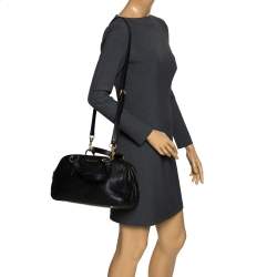 Miu Miu Black Leather Vitello Phenix Satchel
