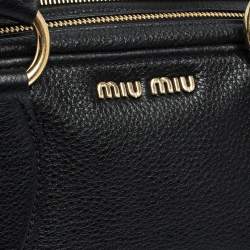 Miu Miu Black Leather Vitello Phenix Satchel