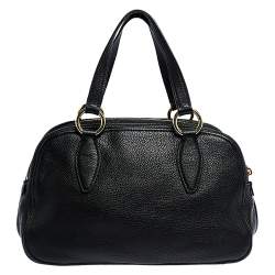 Miu Miu Black Leather Vitello Phenix Satchel