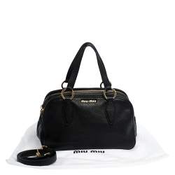 Miu Miu Black Leather Vitello Phenix Satchel