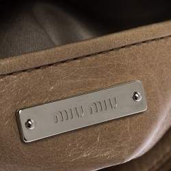 Miu Miu Light Brown Vitello Leather Bow Satchel