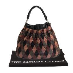 Miu Miu Multicolor Patchwork Leather Harlequin Hobo