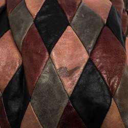 Miu Miu Multicolor Patchwork Leather Harlequin Hobo